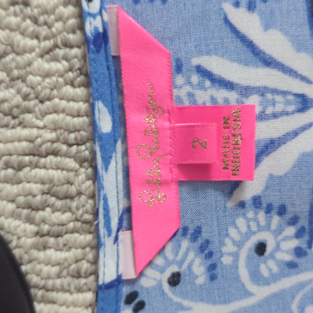 Lilly Pulitzer Blue and White Floral Dress - Picture 5 of 7